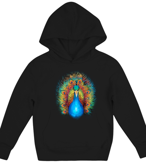 Colorful Rainbow Peacock Animal Kids Hoodie