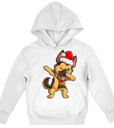 Dabbing German Shepherd Santa Christmas Gifts Kids Kids Hoodie