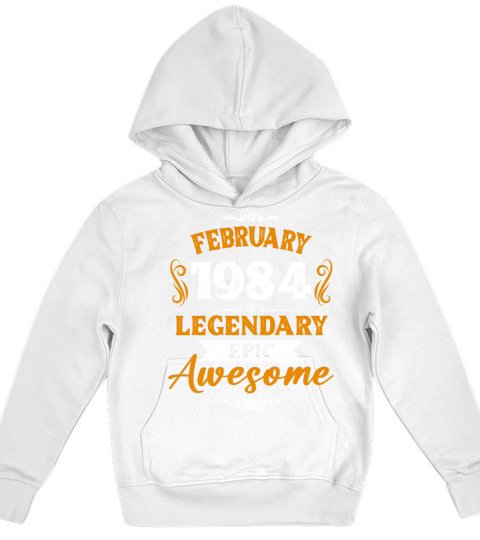 February 1984 Legendary Birthday Present Kids Hoodie