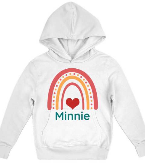 Minnie Vintage Boho Rainbow Kids Hoodie