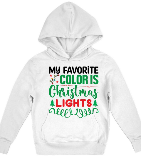 My Favorite Color Is Christmas Lights Kids Hoodie