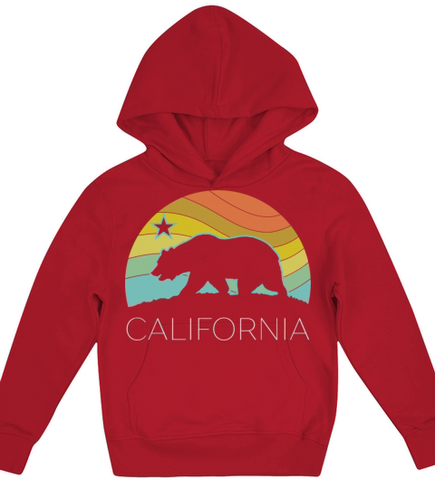 Retro California Bear Vintage Beach Cali Pride Kids Hoodie