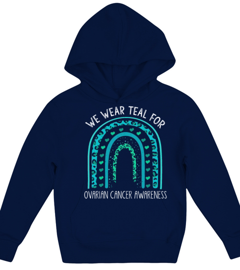 September Teal Ribbon Ovarian Cancer Awareness Kids Hoodie