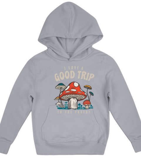 Trippy Mushrooms Cottagecore Aesthetic Kids Hoodie