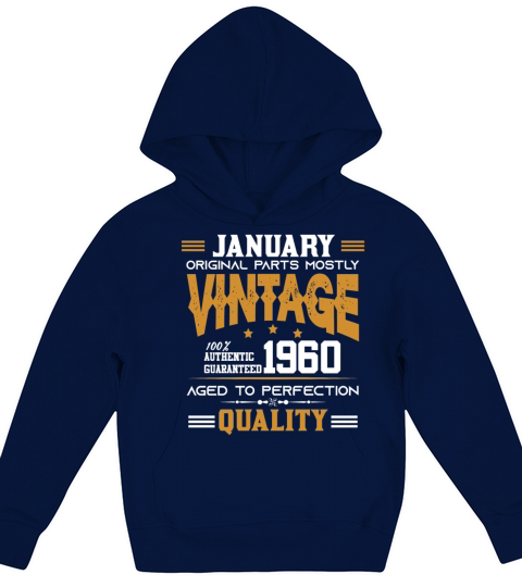 Vintage Aged To Perfection January 1960 Kids Hoodie