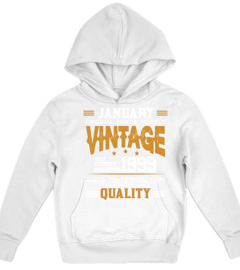 Vintage Aged To Perfection January 1999 Kids Hoodie
