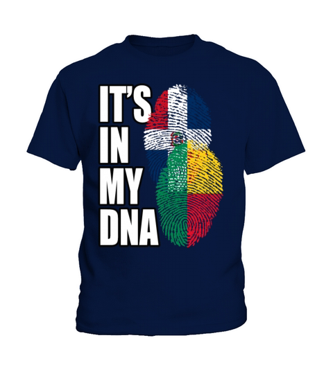 Beninese And Dominican Mix Heritage DNA Flag Kids T-Shirt