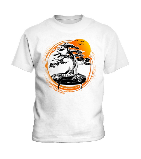 Bonsai T Shirt Japanese Trees Zen Buddhist Orange Kids T-Shirt