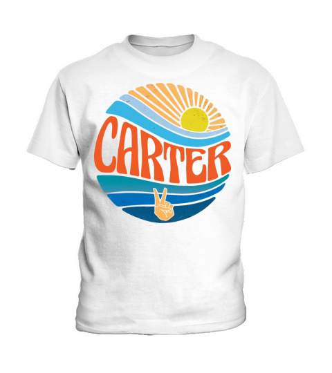 Carter Shirt Vintage Sunset Carter Groovy Tie Dye Kids T-Shirt