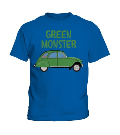 Citroen 2 cv green monster fans 2 chevaux vintage Kids T-Shirt