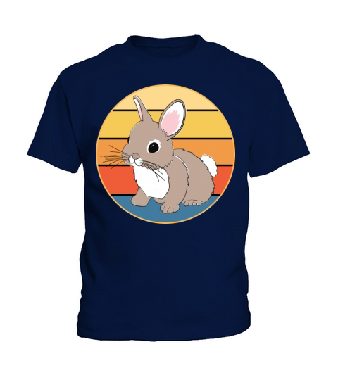 Cute Rabbit Bunny Retro Sunset Vintage Animal Pet Kids T-Shirt