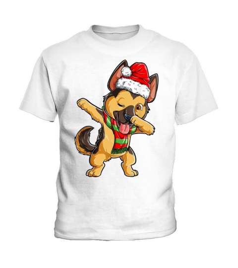 Dabbing German Shepherd Santa Christmas Gifts Kids Kids T-Shirt