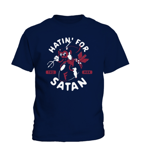 Hatin For Satan F Bomb Vintage Cartoon Red Devil Kids T-Shirt
