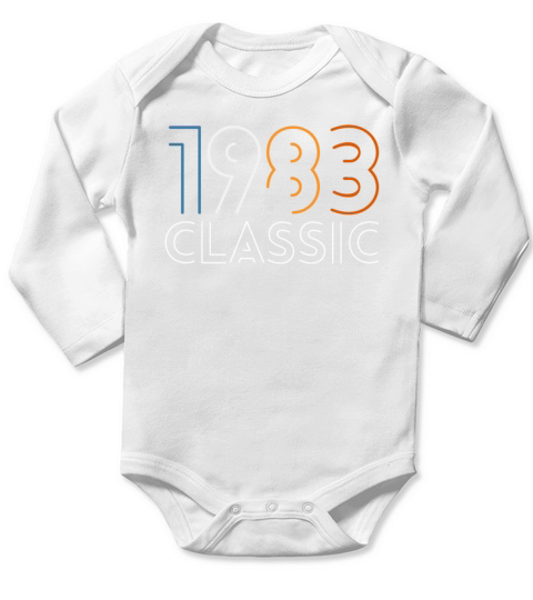 40 Years Vintage 1983 Retro 40th Birthday Long Sleeve Baby One-Piece
