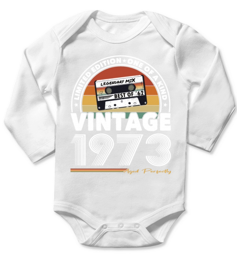 50th birthday vintage 1973 aged perfectly Long Sleeve Baby One-Piece