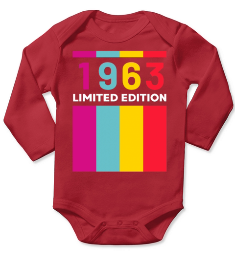 60 Years Vintage 1963 Retro 60th Birthday Long Sleeve Baby One-Piece