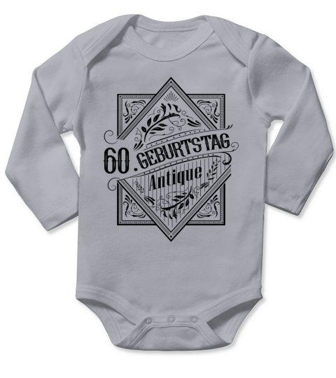 Antique Vintage 60th Birthday Long Sleeve Baby One-Piece