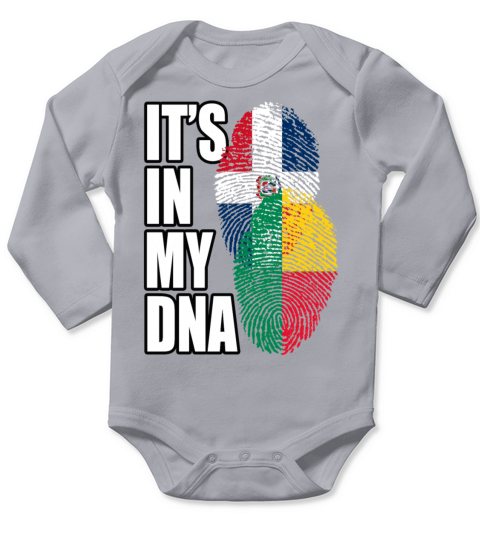 Beninese And Dominican Mix Heritage DNA Flag Long Sleeve Baby One-Piece
