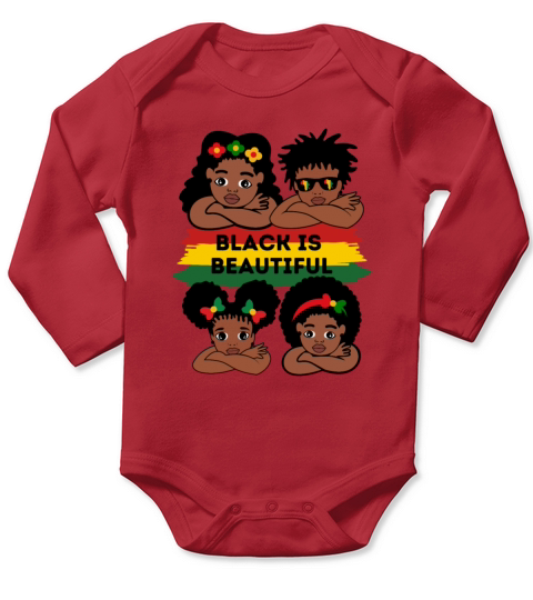 Black History Month African American Afro Girls Long Sleeve Baby One-Piece