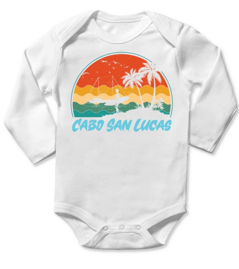 Cabo San Lucas Vintage Mexico Summer Vacation Long Sleeve Baby One-Piece