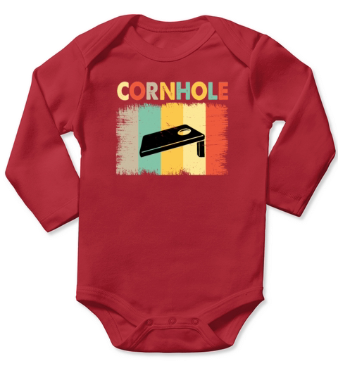 Cornhole Retro Vintage Long Sleeve Baby One-Piece