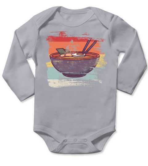 Japanese ramen soup retro Long Sleeve Baby One-Piece
