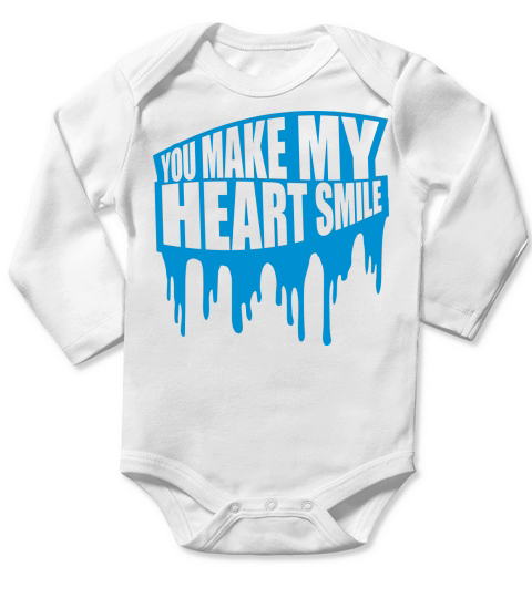 make my heart smile Long Sleeve Baby One-Piece