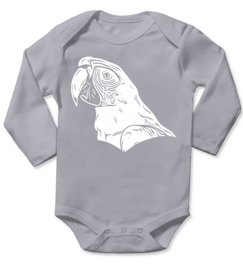 Parrot Vintage Portrait Bird Drawing Long Sleeve Baby One-Piece