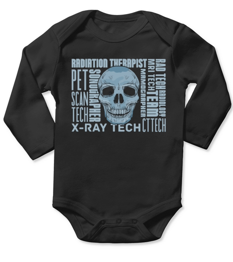 Radiologist X-Ray Skull Radiology Tech Radiologic Long Sleeve Baby One-Piece
