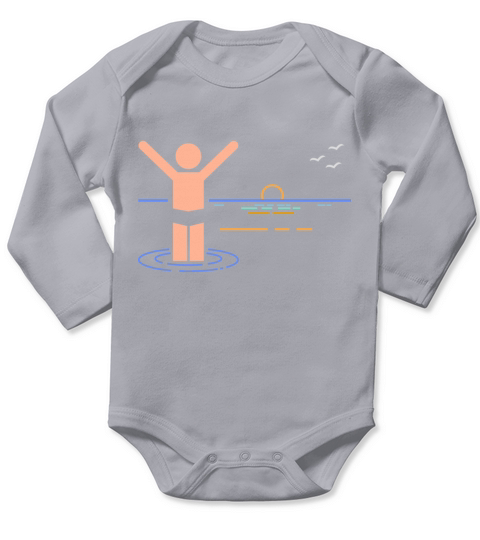Retro Vintage Sunset Vacation Beach Island Style Long Sleeve Baby One-Piece
