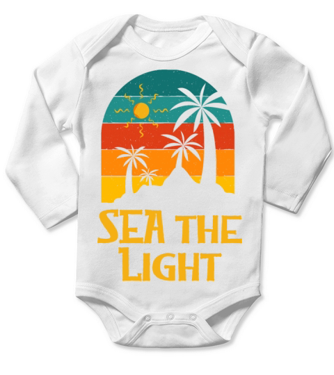 Sea the Light Summer Motivational Quote Tropical Long Sleeve Baby One-Piece