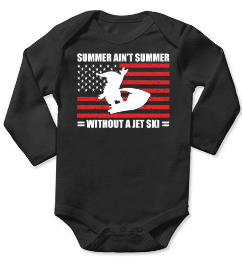 Merry Christmas Summer Aint Summer Without Jetski Santa Claus Long Sleeve Baby One-Piece