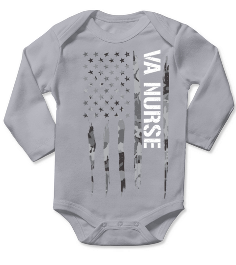VA Nurse - American Flag Long Sleeve Baby One-Piece