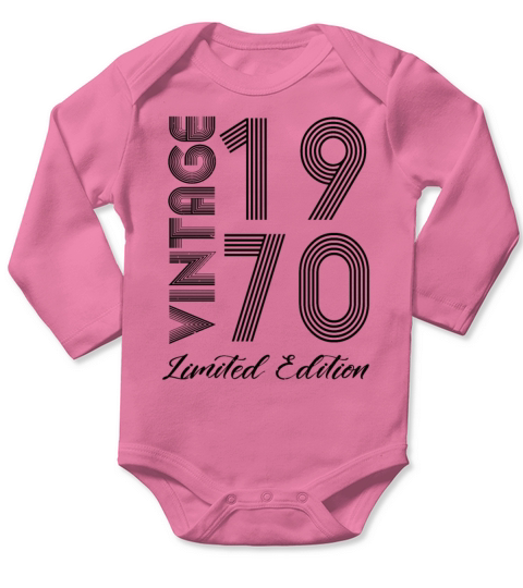 Vintage 1970 Vintage Birthday Retro Vintage Long Sleeve Baby One-Piece