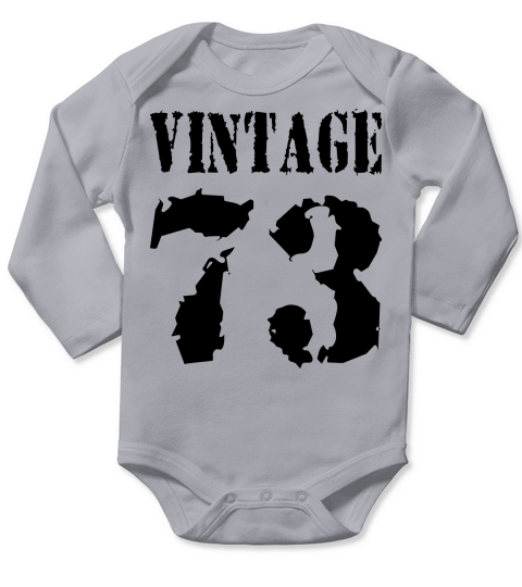 Vintage 1973 - Vintage 73 - Party Vector Long Sleeve Baby One-Piece