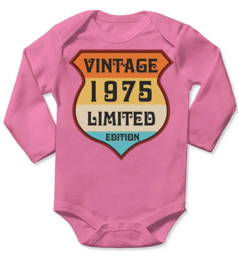 vintage 1975 limited edition Long Sleeve Baby One-Piece