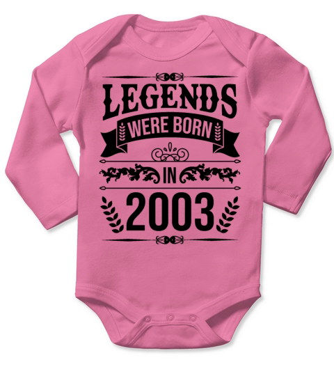 Vintage 2003 20th Birthday Gifts Men Women Long Sleeve Baby One-Piece