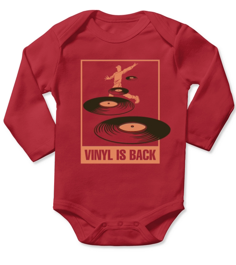 Vinyl is Back Old School Vinyl Recod Music Lovers Long Sleeve Baby One-Piece