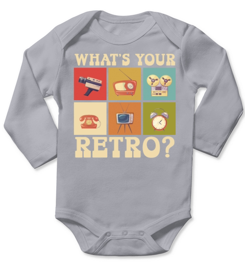 Whats Your Retro Party Vintage 80s 90s Classic Long Sleeve Baby One-Piece