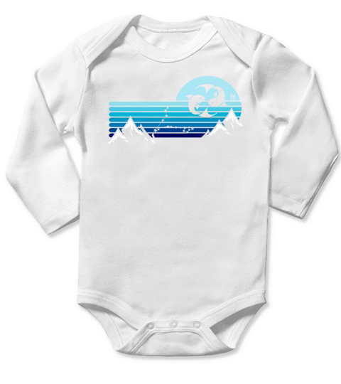 Zodiac Pisces Star Sign Long Sleeve Baby One-Piece