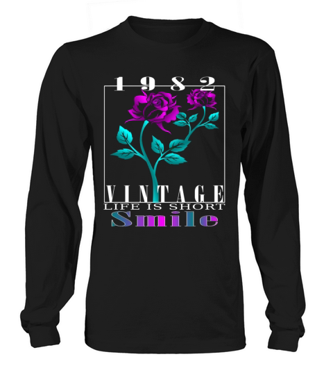 1982 Born Vintage Rose Gift Long sleeved Unisex