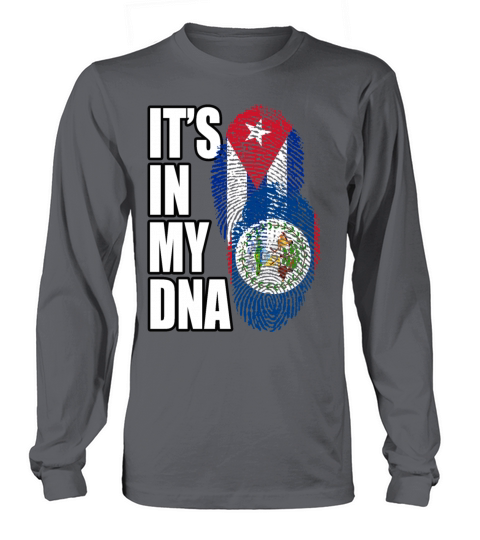 Belizean And Cuban Mix Heritage DNA Flag Long sleeved Unisex