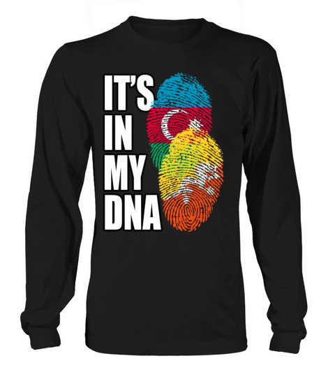 Bhutanese And Azerbaijani Mix Heritage DNA Flag Long sleeved Unisex