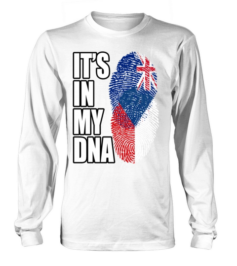 Czech And New Zealand Mix Heritage DNA Flag Long sleeved Unisex