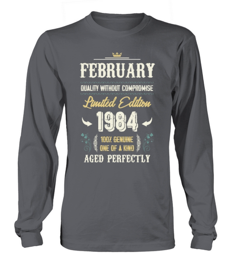 February 1984 Vintage Birthday Present Long sleeved Unisex