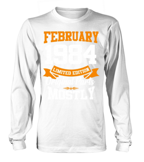 February 1984 Vintage Birthday Present Long sleeved Unisex