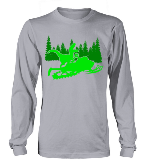 Vintage Snowmobiling Gift Dinosaur Ride Snowmobile Long sleeved Unisex