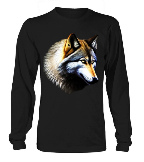 Wolf artwork design predator face imprint Long sleeved Unisex