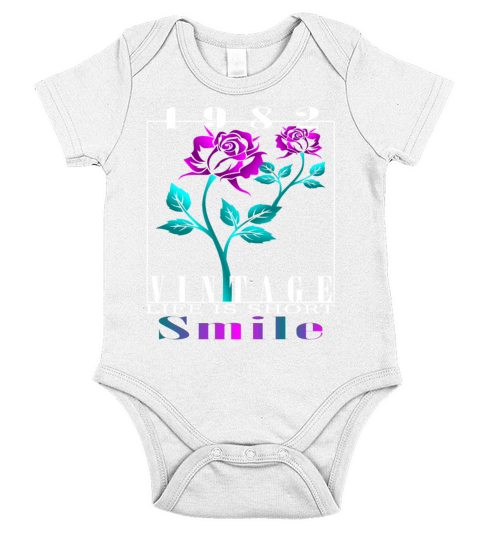 1982 Born Vintage Rose Gift Short Sleeve Baby One-Piece