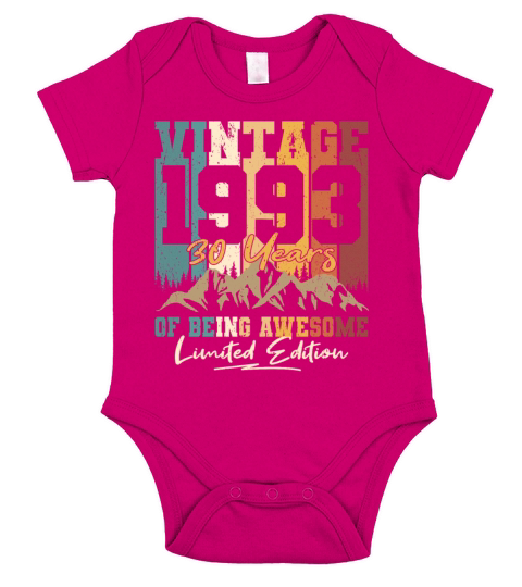30th birthday vintage 1993 born in 1993 Short Sleeve Baby One-Piece